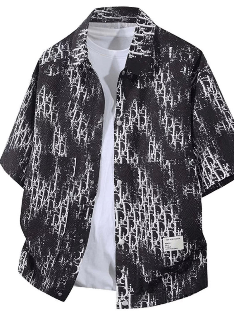 Men's Plus Size Button Up Half Sleeve Shirt