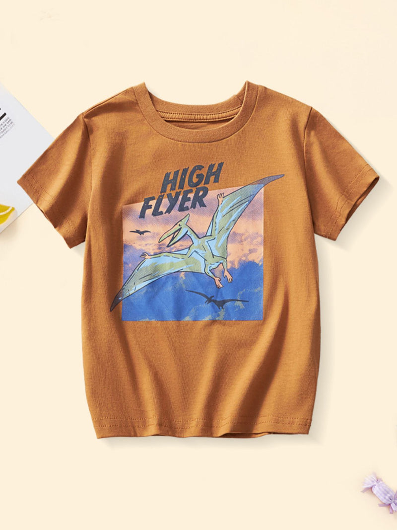 Children's High Flyer Dinosaur Graphic Short Sleeve T-Shirt